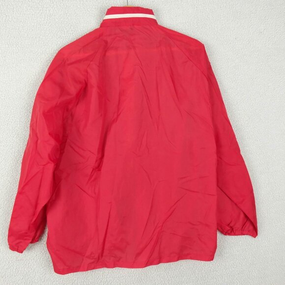Vintage Rain Jacket Mens Large Red Hooded Lightweight Athletic Full Zip 70S 80S - Picture 4 of 8